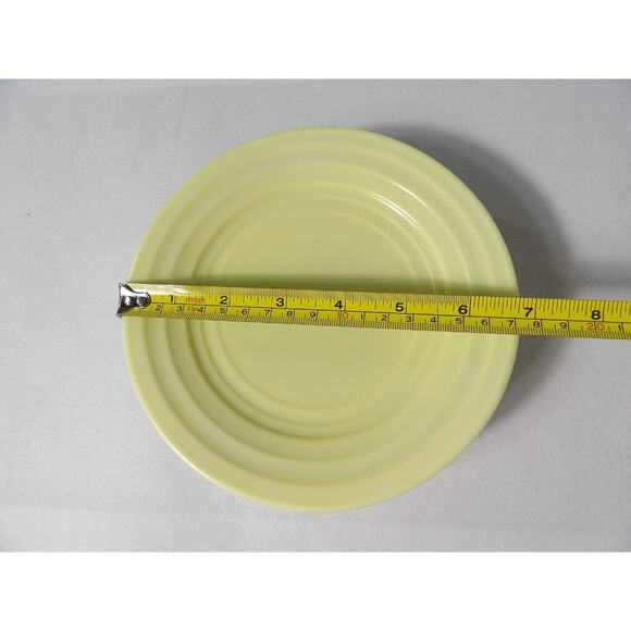 Vintage Hazel Atlas Moderntone Platonite Bread Plates 6.75" Yellow Green 5 Pc - Picture 10 of 11